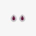 18K White Gold Ruby & Diamond Pear-Shaped Stud Earrings