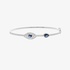 White gold bangle bracelet with sapphires and diamonds