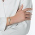 Pearl bangle bracelet with diamonds