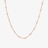 Long pink gold chain necklace with diamonds