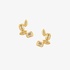 Gold  Set Fancy Yellow Diamonds multi cuts stud earrings