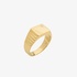 Mens yellow gold riged ring