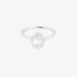 White gold solitaire diamond oval ring with invisible setting