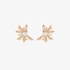 Pink gold flower studs with diamonds