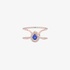 pink gold ring with poire sapphire