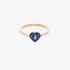 Sapphire heart solitaire ring in pink gold