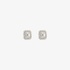 18K White Gold Baguette Diamond Cluster Stud Earrings