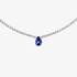 Tennis diamond necklace with tanzanite pear