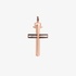 Pink gold multilayered cross with black diamonds