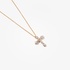 Small pink gold cross with diamonds