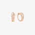 Small pink gold chain hoops with diamonds