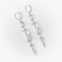 Fine modern white gold earrings with white topaz and diamonds