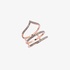 Pink gold multi line ring with brown diamonds