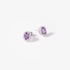 White gold oval studs with amethyst and diamonds