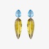 Topaz and lemon quartz long earrings