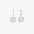 Hanging square invisible setting earrings with baguette diamonds