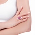 κεραμικό δαχτυλίδι με ροζ ζαφείρια και διαμάντια