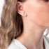 Double flower earrings with diamonds