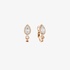 Pink gold pear shaped studs with diamonds