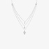 Double chain white gold pendant with multi charms