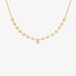 18K Yellow Gold Diamond Necklace with Pear-Shaped Center Diamond