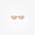 Gold flower studs with diamonds