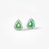 18K Yellow Gold Green Enamel Earrings with Diamonds