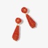 Silver gold plated coral beads earrings