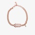 Pink gold chain bracelet with a diamond cross