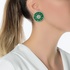 Round emerald and diamonds earrings