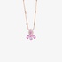 Modern pendant in pink gold with pink sapphires