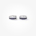 Small white gold hoops with sapphires and diamonds