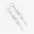 Fine modern white gold earrings with white topaz and diamonds