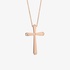 Pink gold cross with diamonds on the edges
