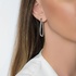 White gold hoop earrings with a twist