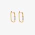 Small oval gold hoops with diamond details