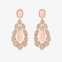 Elegant long earrings with coral and diamonds