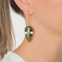 Gold prasiolite drop earrings
