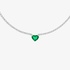 Tennis necklace with emerald heart center