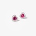 White gold heart shaped studs with rubies and diamonds