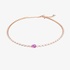 Pink gold chocker with a pink sapphire and diamonds