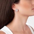 White gold square diamond earrings