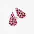 White gold drop shaped earrings with rubies and diamonds