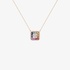 Pink gold pendant rectangular shape with fancy color sapphires