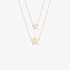 Double chain gold pendant with stars