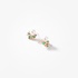 Gold pearl studs with sapphires, diamonds and tsavorite