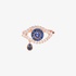 Pink gold evil eye ring with sapphires