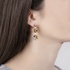 Gold tourmaline kite shaped earrings