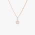 pink gold round pendant with diamonds