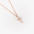 Small pink gold cross with diamonds